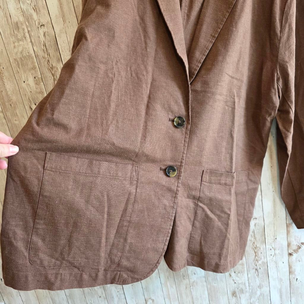 Women's Marine Layer Brown Blazer Size L - Picture 6 of 9